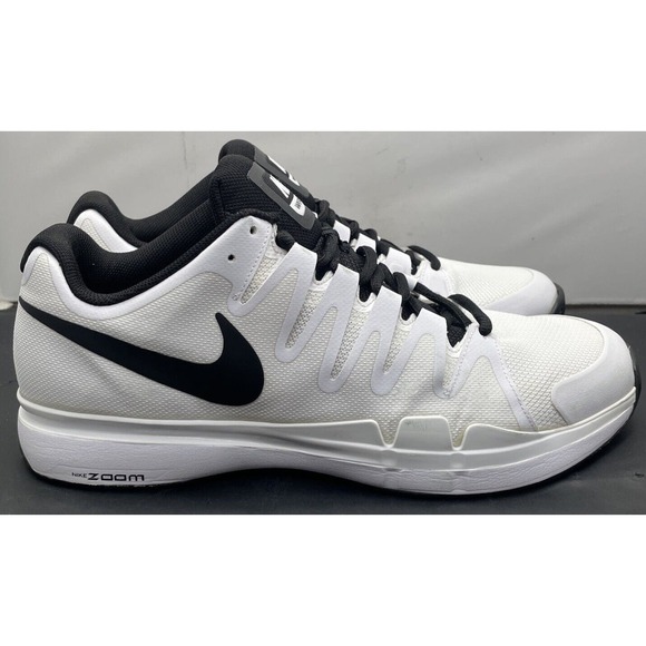 Nike Zoom Vapor 9.5 Tour White Black Federer Rafa Tennis 631458 Mens Size 14